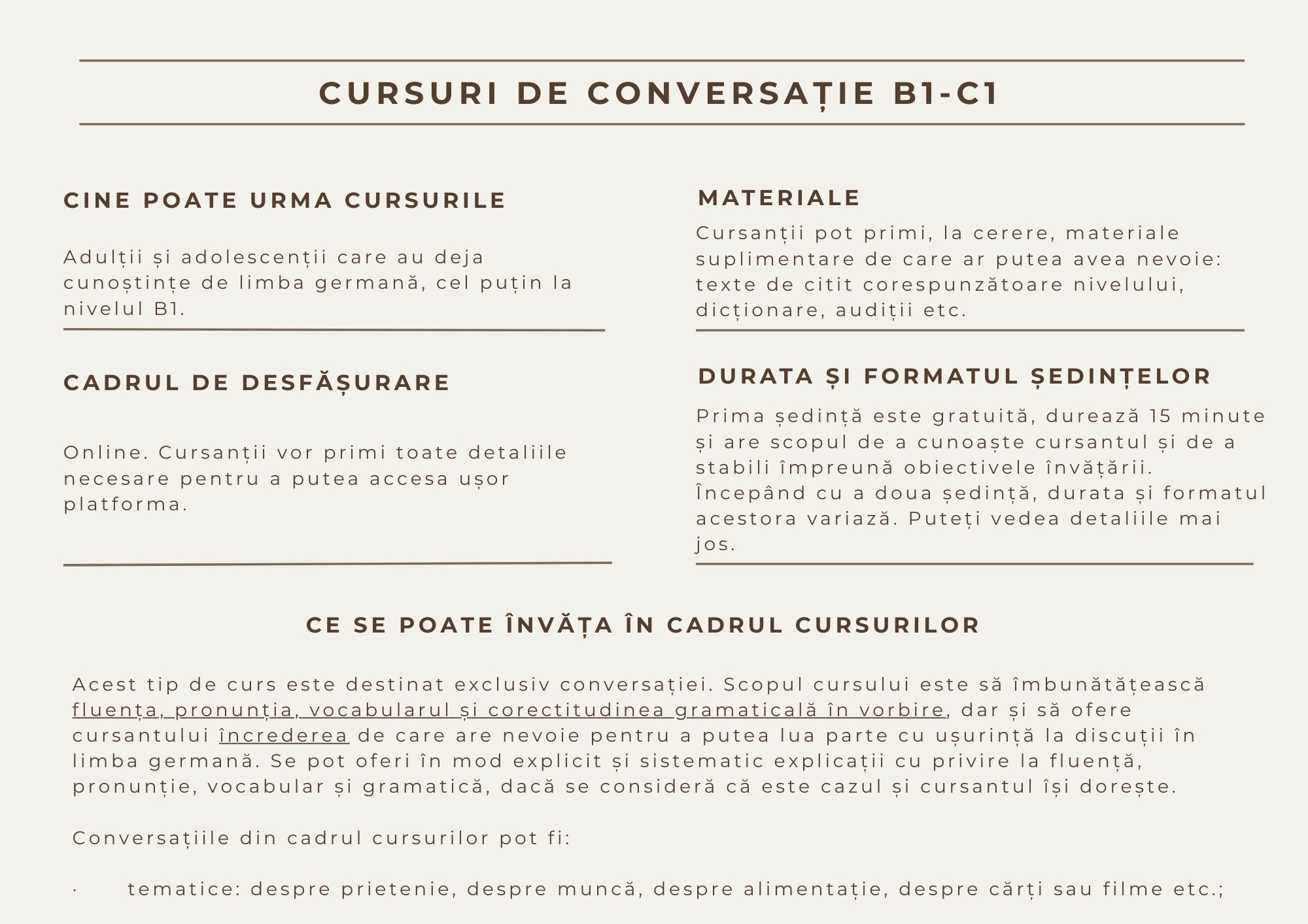 germana cu rost curs conversatie